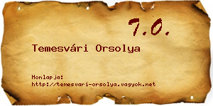 Temesvári Orsolya névjegykártya